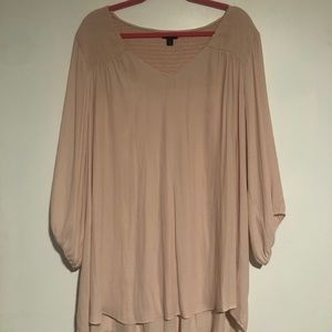 Smocked crepe tunic